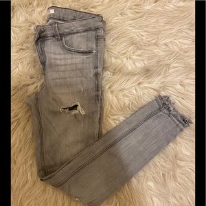Grey distressed Zara skinny jeans